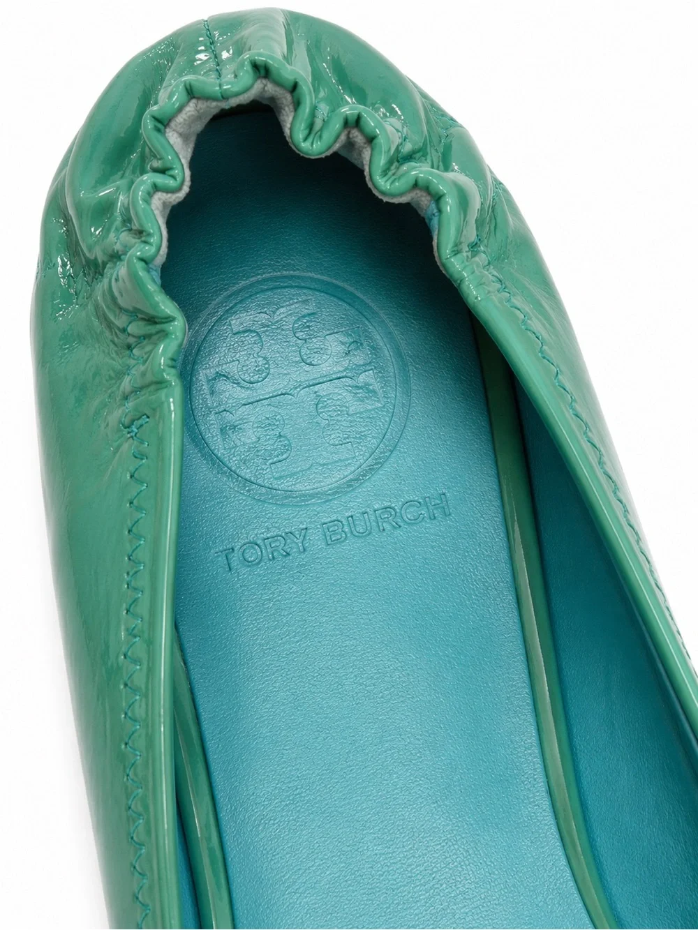 Tory Burch Green Patent Leather Reva Ballet Flats